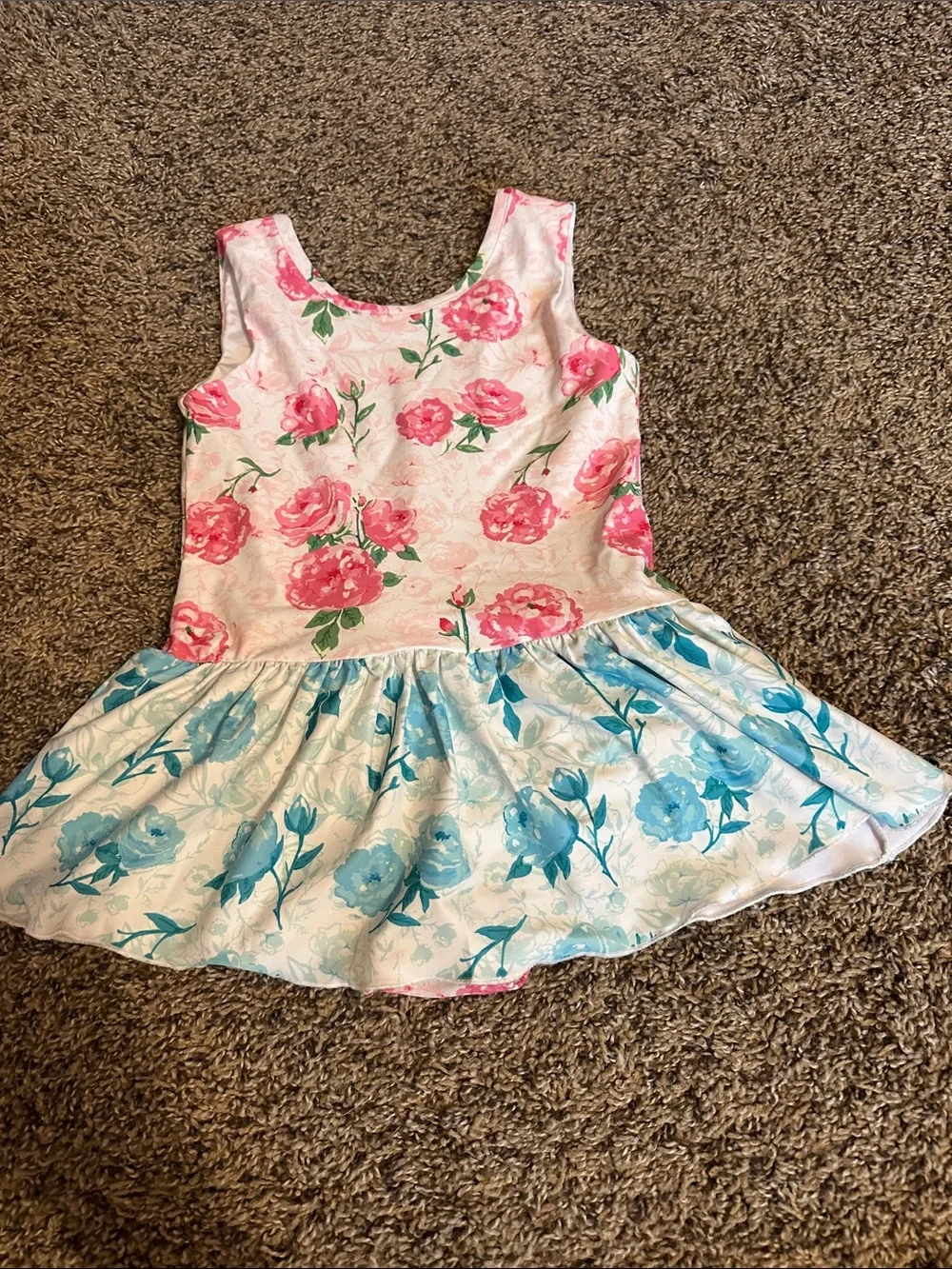 SweetHoney Pink & Blue Floral Girls' Dress